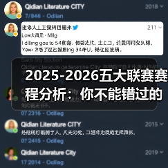 2025-2026五大联赛赛程分析:你不能错过的精彩较量 2025-2026五大联赛赛程分析:你不能错过的精彩较量